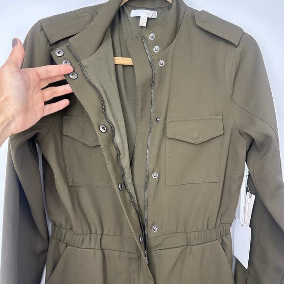 NWT Anthropologie Harlyn jumpsuit size XS army green military flight suit - Picture 5 of 15